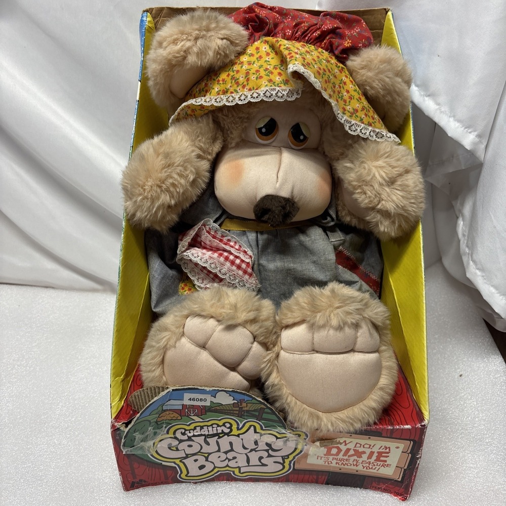 1985 CUDDLIN' COUNTRY‎ BEARS  "DIXIE " ANIMAL PLUSH MARCHON INC NEW OLD STOCK
